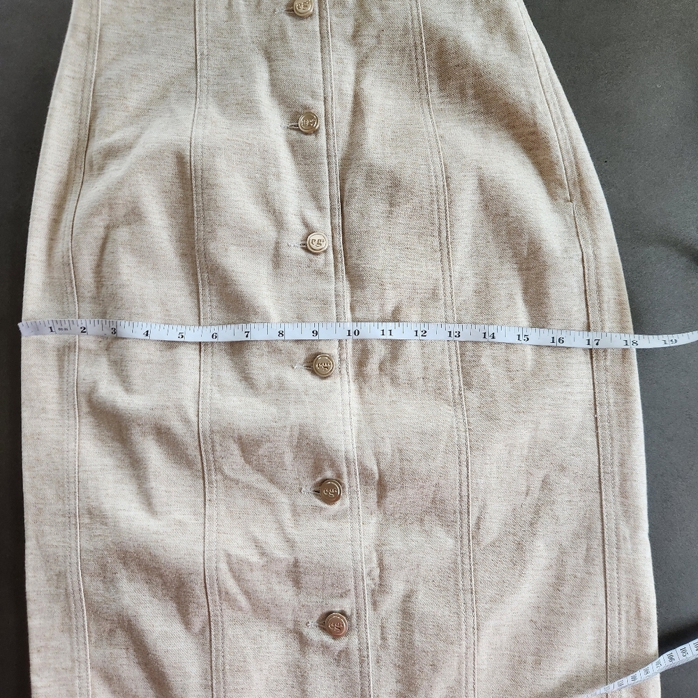 Cult Gaia Beige Linen Blend Lua Midi Skirt Size 4 NWT $495 Quiet Luxury Office - Picture 13 of 14